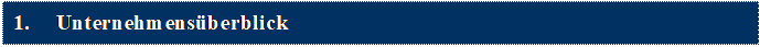 Textfeld: 1.	Unternehmens�berblick