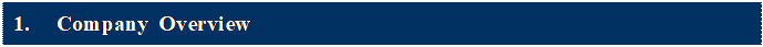 Textfeld: 1.	Company Overview
